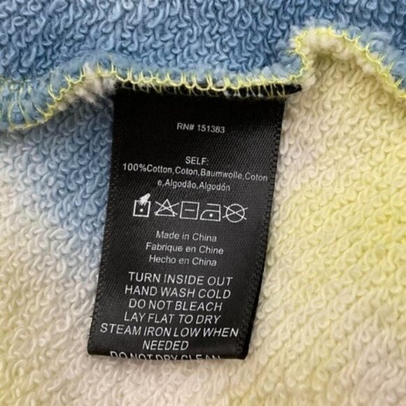 Anthropologie Current Air Los Angeles Tie Dye Crop Crewneck sweatshirt sz Small - Picture 9 of 9